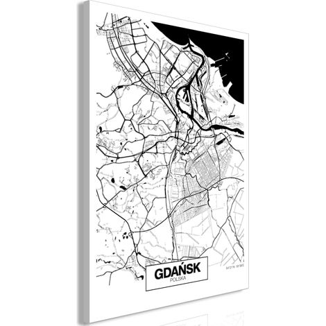 Pittura - Mappa della città: Danzica (1 parte) verticale (1/3)