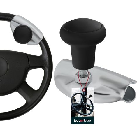 KOTARBAU® Boule Volant - Boule de Volant Camion - Aluminium - 5 cm - Noir - Poignée Volant Amovible - ⌀ 4,7 cm - Accessoire Tracteur - Ergonomique - Durable (1/5)
