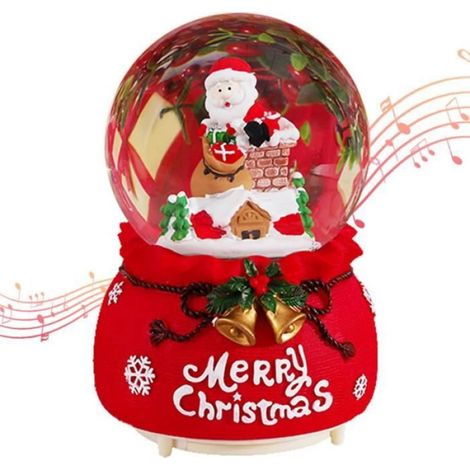 Boule à Neige - - Boule de cristal du Père Noël - LED couleurs changeantes - Musique - 11 cm (1/4)