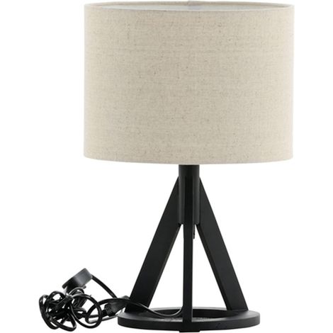 Lampe à Poser en Bois "Kona" 51cm Noir (1/5)