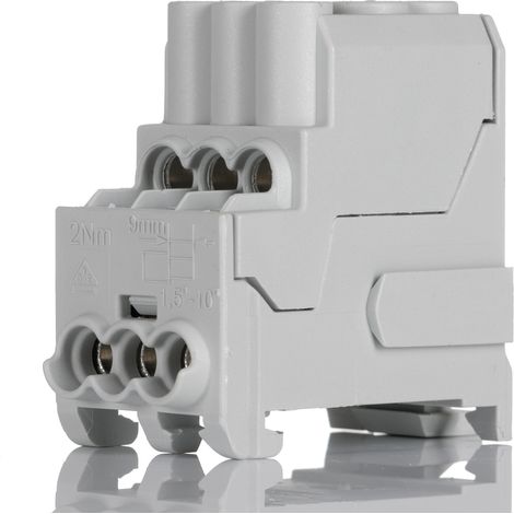 Bloc de distribution Weidmuller 6 voies, raccordement A visser, 100A, 690 V c.a./c.c. ( Prix pour Paquet de 3 )
