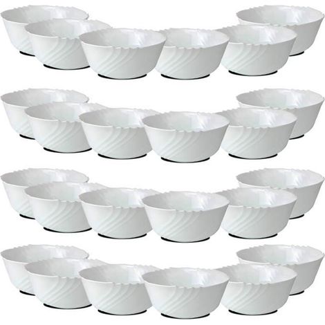 Bol de service - JUANIO - Lot de 24 - Verre opale - Compatible micro-ondes - Ø 12 cm (1/3)