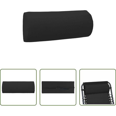 vidaXL Housse de coussin - Appui-tête de chaise longue Noir 40x7,5x15 cm Textilène (1/5)