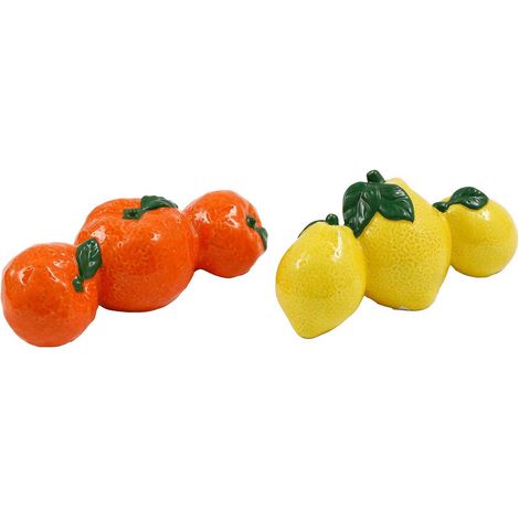 Décoration à poser en dolomite Agrumes 17 cm (Lot de 2)