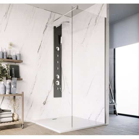 Exagonshop Parete doccia Walk in 120 cm Marsiglia vetro