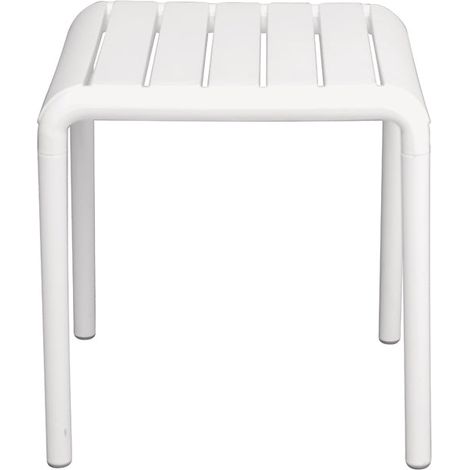 Moia Greenwood Tavolino 45 x 45 Cm in Polipropilene Bianco con Fibra di Vetro – Outdoor Design Moderno