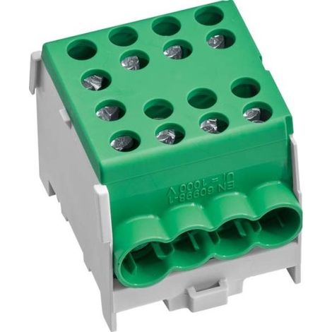 BORNE DE DÉRIVATION DE LIGNE PRINCIPALE VERTE, 1 BROCHE. KH35E8 HAGER