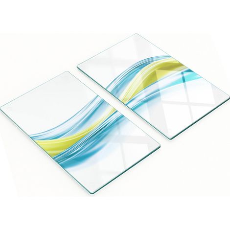 Tableros de vidrio duraderos y elegantes con un patr贸n de l铆neas abstractas de 2x30x52 cm.