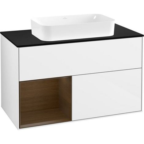 V&B Waschtischunterschrank Finion 100x60,3 cm, Reg li wal ven, glo wh. Lac (1/2)