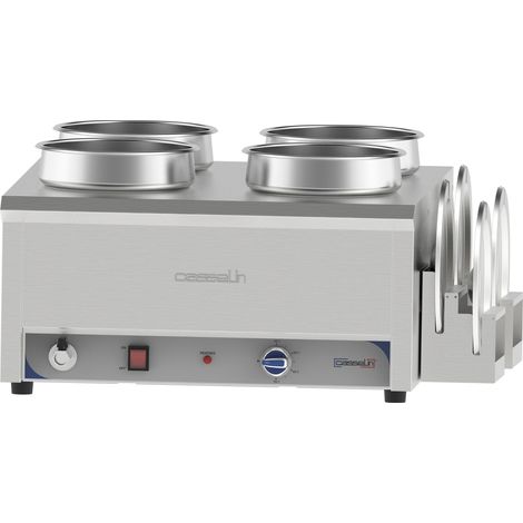 Bain-marie à eau à sauce quadruple - 4x7,5L - 3200W - Casselin