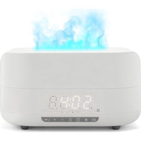 Diffusore di aromi a fiamma 3D, lampada a fiamma da 400 ml con altoparlante Bluetooth e orologio. (1/4)