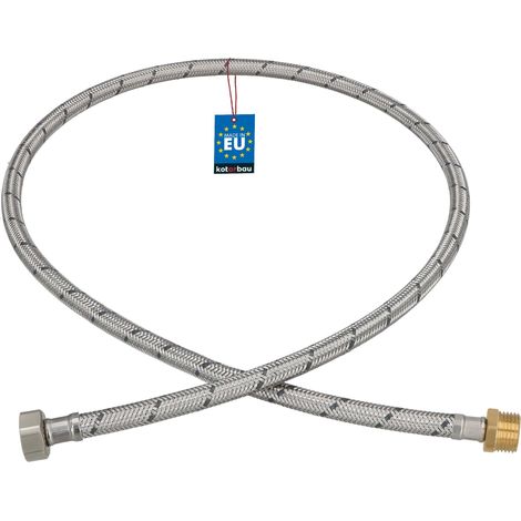 KOTARBAU® Flexible Robinet 1/2" x 1/2" - Flexible Eau - Tuyau Robinet 120 cm - Mâle x Femelle - Rallonge Robinet Cuisine Flexible - Acier Inoxydable - Tuyau Flexible Plomberie (1/4)