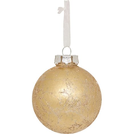 Déco Sapin Boule de Noël D 8 cm Doré effet métal - Feeric Christmas (1/2)