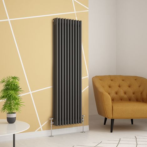 WarmeHaus Traditional Radiator Anthracite Triple Panel 1500x472mm (1/4)