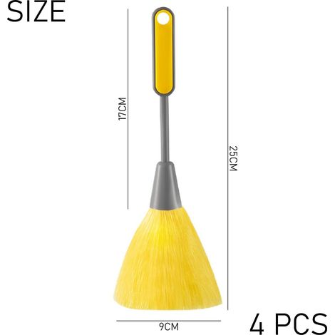 Juego de 4 cepillos para limpiar teclados de ordenador, plumero de lana, mini plumero de microfibra, cepillo para polvo, colector electrostático, cepillo para rejillas de ventilación. (1/4)