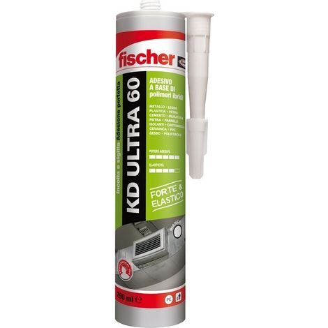 Fischer KD ULTRA 60 Grigio, Adesivo Polimerico Sigillante, Colla MS Extra Forte Resistente agli Agenti Atmosferici, per Giunzioni Resistenti nel Tempo Soggette a Movimento, per Esterni e Interni (1/5)