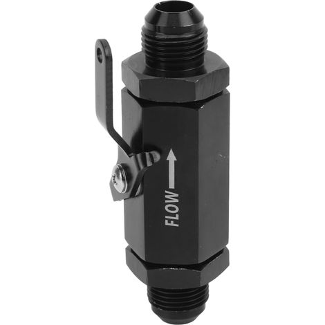 Vanne d'arrêt de carburant en alliage 6061, acier inoxydable massif anodisé noir pour tuyau AN10 (1/5)
