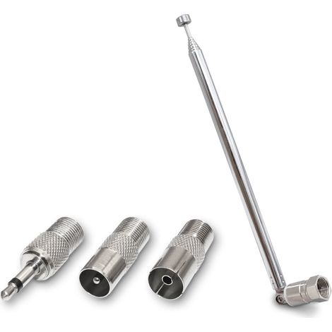 1 Antenne radio FM, 10 sections, laiton, 4 adaptateurs, 75 ohms, intérieur extérieur, compatible Yamaha Denon Pioneer (1/5)