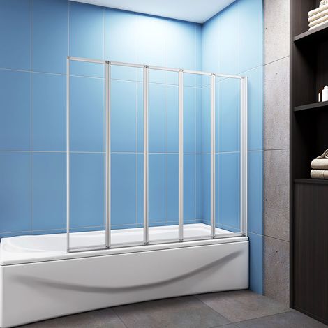 Acezanble 5 Fold Folding Bath Shower Screen Panel 1200x1400mm (1/3)