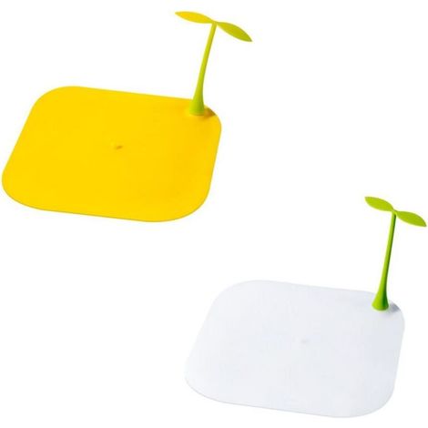 Tappetino protettivo in silicone per scarico a pavimento – Confezione da 2, a forma di germoglio di fagiolo, deodorante, ideale per bagno/cucina/WC