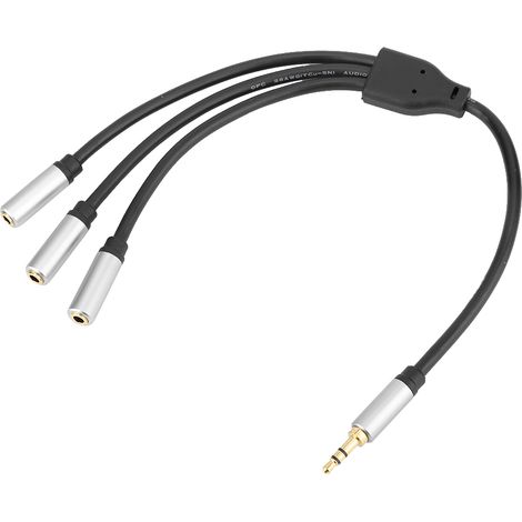 Câble Diviseur Audio 3.5 mm - 1 Entrée Male vers 3 Sorties Femelles - Pour Écoute Partagée Stéréo - Longueur 30 cm (1/5)