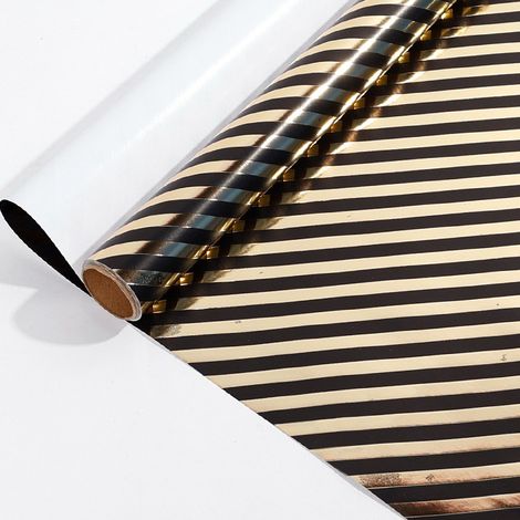 Papier cadeau en rouleau grand format (0,43 x 3 mètres) avec dorure à chaud et à la feuille d'or.