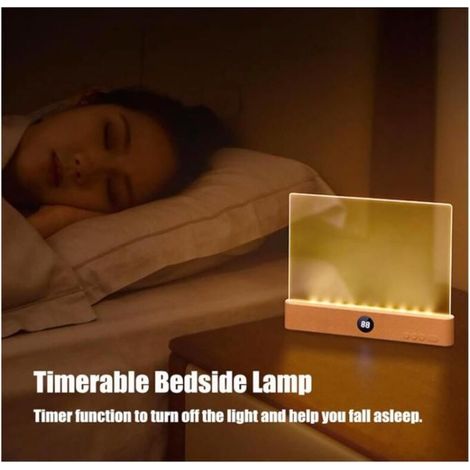 Lampe de lecture plate avec soin des yeux, 3 modes de lumière chaude, lampe LED transparente, panneau d'intensité réglable. (1/5)