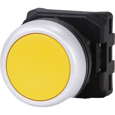 Tête de bouton-poussoir RS PRO Jaune, Retour par ressort, Ø découpe 22mm ( Prix pour 1 )