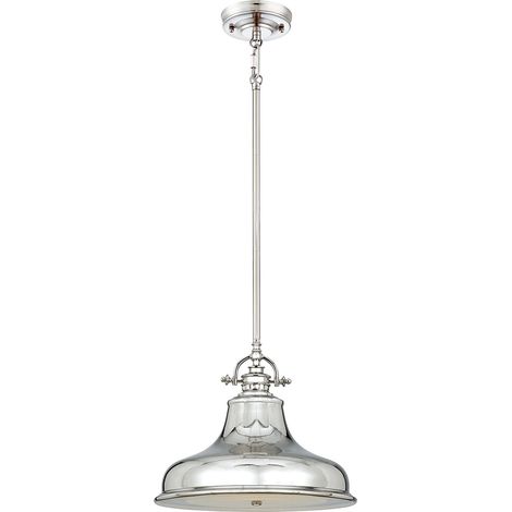 Elstead Emery - 1 Light Dome Deckenanhänger Silber, E27 (1/5)