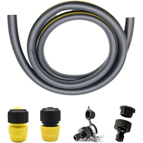 Pour 2m 3 4 eau Inlet tuyau avec 4 eau tuyau Connectors Gardening eau Stop raccord tuyau (1/5)