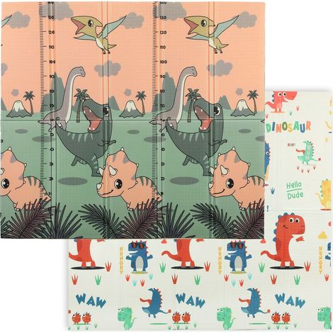 Tapis d'éveil bébé pliable, réversible en mousse épaisse 196x176x1,5 cm multicolore (1/5)