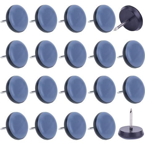 42 deslizadores de muebles de 16 mm con clavos inoxidables VABNEER - Deslizadores de silla con clavos de teflón PTFE para mover muebles pesados sin esfuerzo - Protección de suelos
