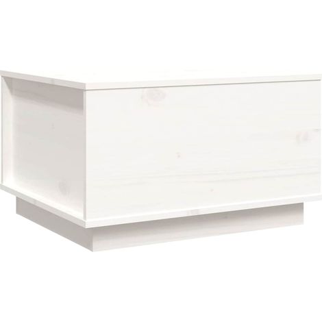 Maison Exclusive - Couchtisch Weiß 60x50x35 cm Massivholz Kiefer (1/5)