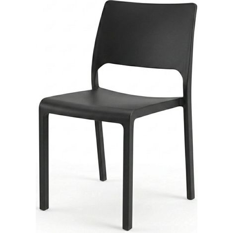 Dmora Sedia impilabile monoblocco, Made in Italy, colore antracite, Misure 52,50 x 82 x 46,50 cm, con imballo rinforzato