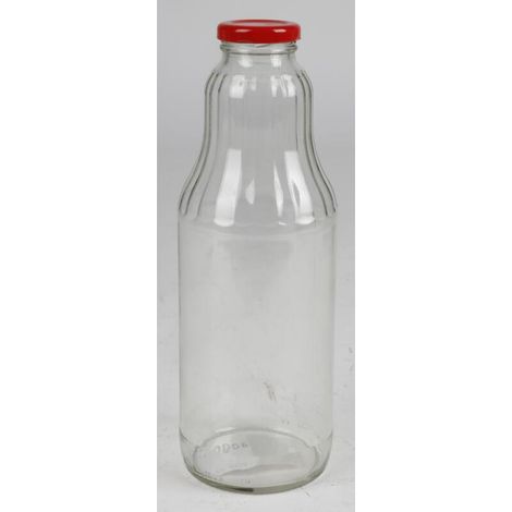 21x Glasflasche 1L Schraubdeckel Saft Wasser Milch Küchen Trink Tisch Haushalt