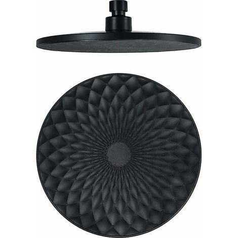 shower Head, Round 9 Inch Fixed Shower Head Abs Rain Shower Head Water Saving High Pressure Rain Shower Head, G1/2 Connection,black (1/5)