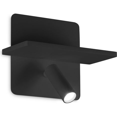 Applique Moderna Piano Metallo Nero 2 Luci Led 10W 3000K Luce Calda (1/2)