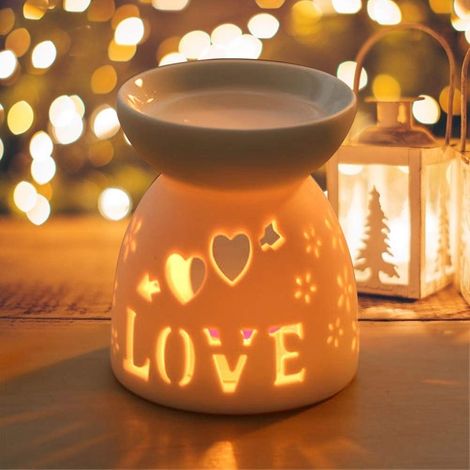 Photophore en Bougeoir céramique, brûleur d'huile Essentielle pour Bougie parfumée veilleuse Huile Essence brûleur d'encens aromathérapie poêle pour la décoration intérieure  2 (1/5)