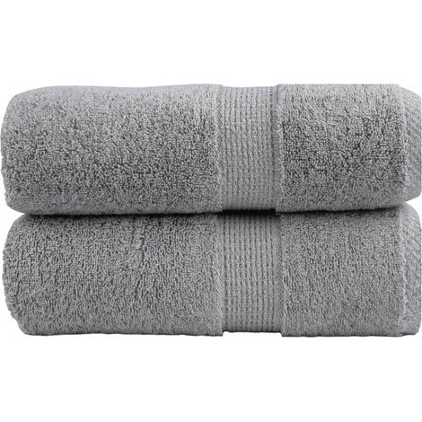 SOLUND Premium-Gästetücher, 2er-Set. Grau, 30 x 50 cm, 600 g/m². (1/5)