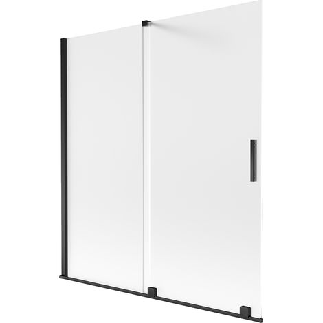Mexen Velar Badewannenabtrennung 2-flügelig verschiebbar 150 x 150 cm, matt, schwarz - 896-150-000-31-70 (1/2)