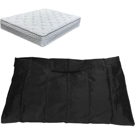 Sacs de matelas pour le déménagement et le rangement des lits queen-size, housses de matelas robustes pour le déménagement, protège-matelas épais réutilisables noirs pour les fournitures et sacs de dé (1/5)