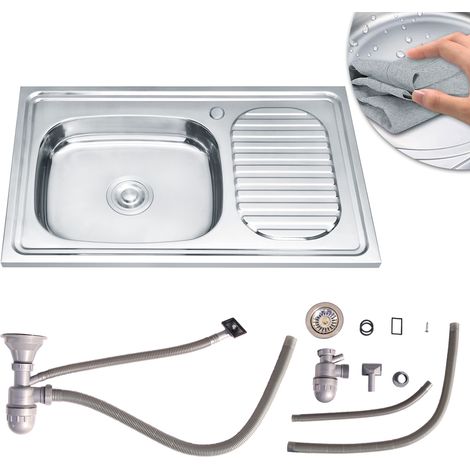 Melko Évier de cuisine en acier inoxydable Évier encastrable en acier inoxydable Évier encastrable en acier inoxydable Évier de cuisine avec vidange et siphon