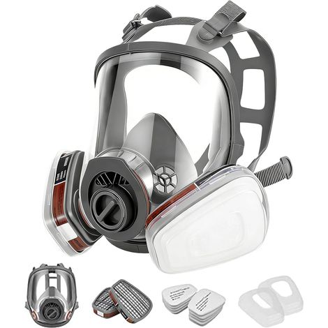 Masque de volume réutilisable avec filtre pour la protection contre les vapeurs et les particules Masque à gaz Masque anti-poussière pour peintures, vernis, travaux de menuiserie (1/5)