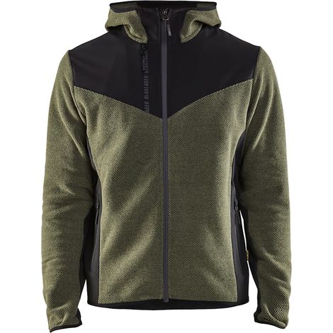 BLAKLADER Giacca in maglia softshell - Verde scuro/nero - 594025364199XL (1/2)