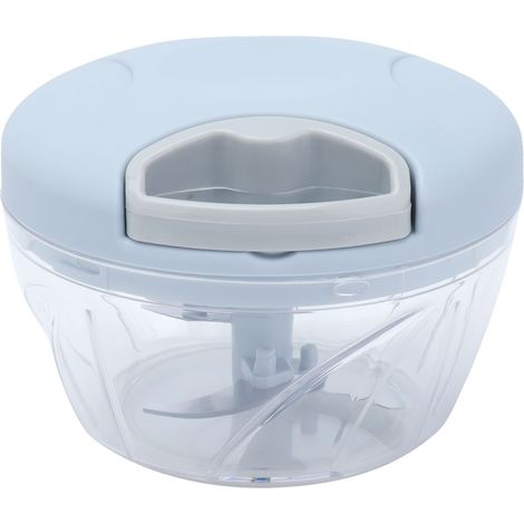 Hachoir à légumes manuel 500 ml avec cordon de serrage, râpe et mixeur à viande - Accessoires de cuisine bleus (1/5)