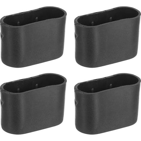 4 x Oval Plastic Furniture Foot End Caps 34 x 16 mm Black (1/5)