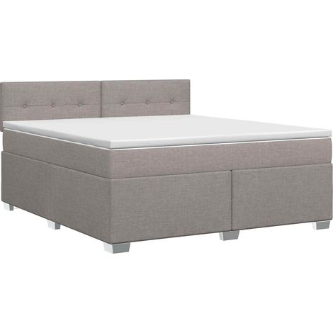 Maison Exclusive - Letto box spring con materasso Tortora 160 x 200 cm Tessuto (1/5)