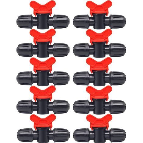 10 Pcs Irrigation Switch Valve, Irrigation Pipe Valve Switch, Double Male Barbed Valve, for Garden Lawn Irrigation, for 16mm Hose