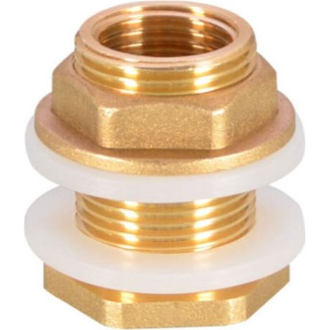 4 Pièces G1 Laiton Réservoir d'eau Tuyau d'eau Raccord Adaptateur Robinet Douille de Seau à Pluie Douille de Réservoir en Laiton pour Robinet Seau de Pluie Réservoir d'eau (1/4)