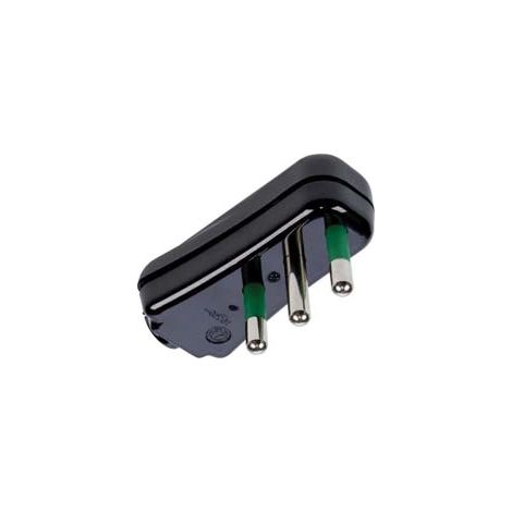 SPINA PIATTA 2 POLI + TERRA NERA LINEA GARANTI- - nera 10A 82531-E - 10 pezzi FANTON